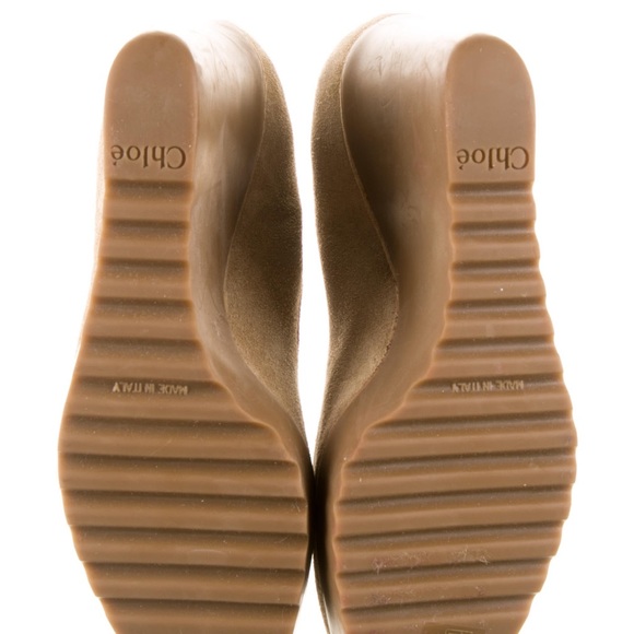 Chloe beige suede platform wedges size 37.5 - Picture 5 of 5